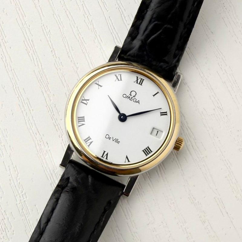 Omega De Ville Ladies White Roman Gold Bezel✨