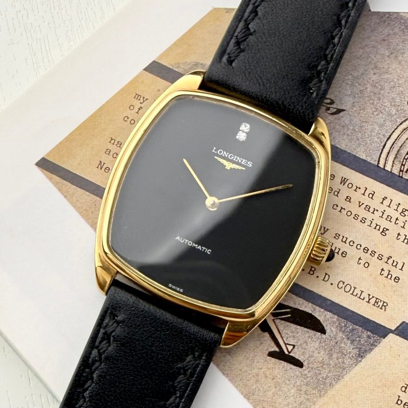 Longines C-Shape Black Diamond Vintage