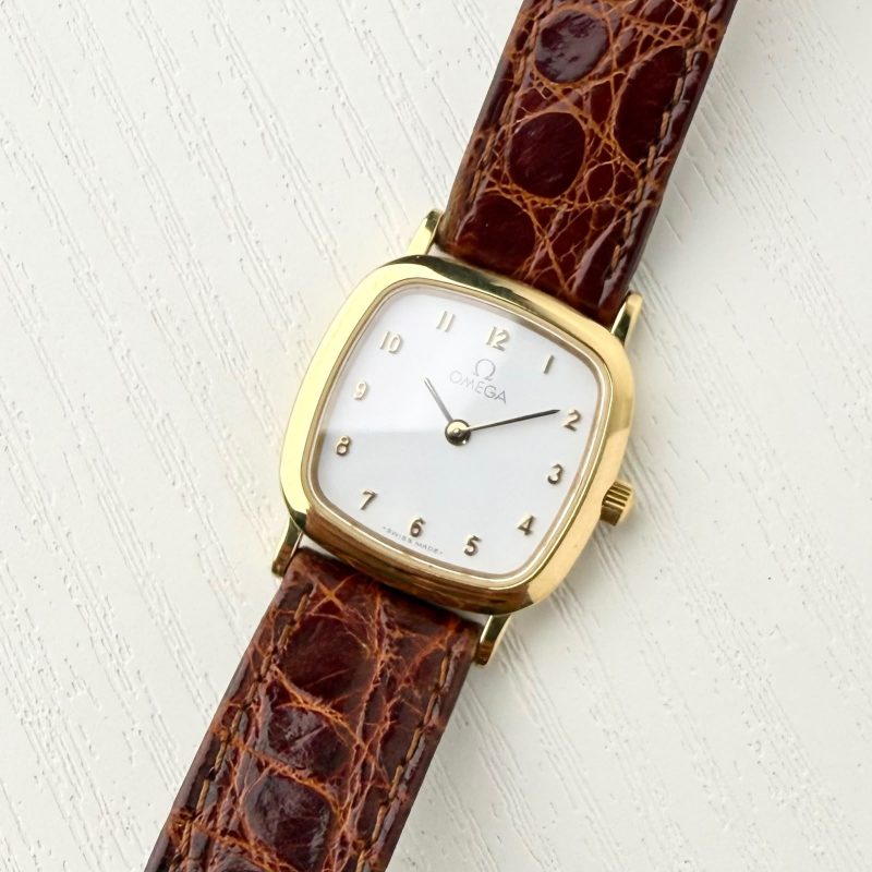 Omega DeVille Ladies White Numeral Gold Vintage✨